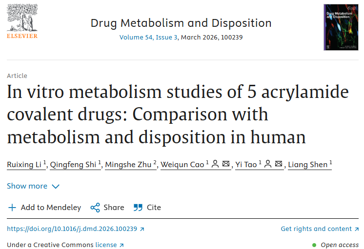In vitro metabolism studies of five acrylamide covalent drugs: Comparison with metabolism and disposition in human