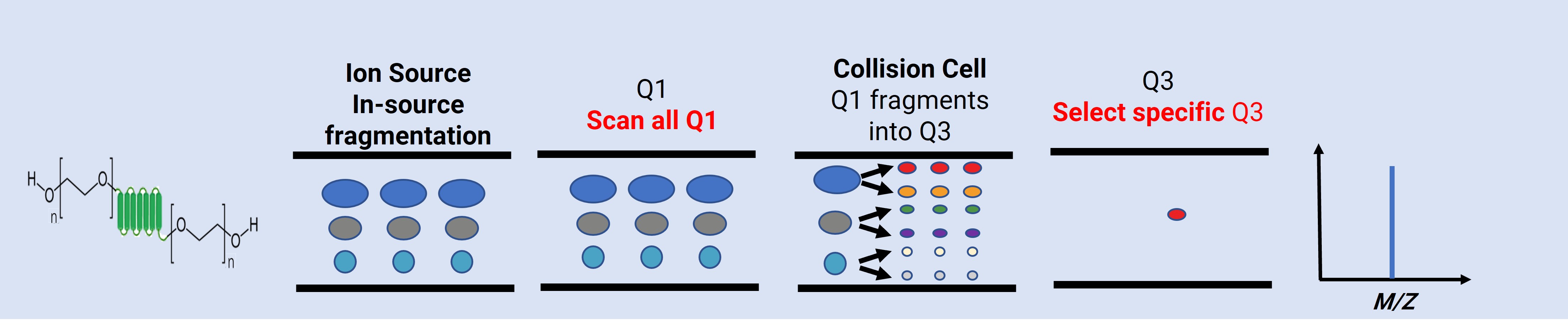 Schematic diagram of precursor ion scan